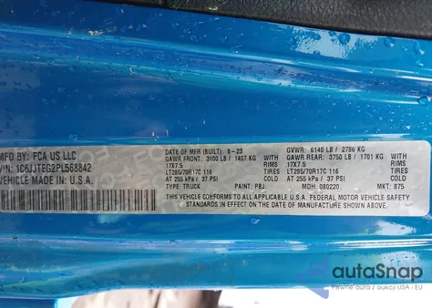 2023 Jeep Gladiator Mojave 4X4 из США, поврежденный, VIN 1C6JJTEG2PL568842